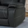 Great Deal Furniture Teresa Classic Tufted Leather Swivel Recliner, Black 37.5D x 39W x 39.75H Inch