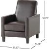 Lucas Leather Recliner Club Chair, Brown(Brown Leather)