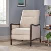 Veatch Pushback Recliner – Navy Blue/Dark Walnut(Beige + Dark Walnut)