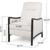 Veatch Pushback Recliner – Navy Blue/Dark Walnut(Beige + Dark Walnut)