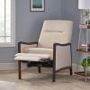Veatch Pushback Recliner – Navy Blue/Dark Walnut(Beige + Dark Walnut)