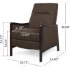 Veatch Pushback Recliner – Navy Blue/Dark Walnut(Brown + Dark Walnut)