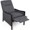 Veatch Pushback Recliner – Navy Blue/Dark Walnut(Charcoal + Dark Walnut)
