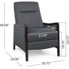 Veatch Pushback Recliner – Navy Blue/Dark Walnut(Charcoal + Dark Walnut)