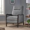 Veatch Pushback Recliner – Navy Blue/Dark Walnut(Charcoal + Dark Walnut)