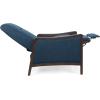 Veatch Pushback Recliner – Navy Blue/Dark Walnut(Navy Blue + Dark Walnut)