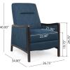 Veatch Pushback Recliner – Navy Blue/Dark Walnut(Navy Blue + Dark Walnut)