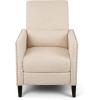 Christopher Knight Home Alexis Contemporary Fabric Push Back Recliner, Beige, Dark Brown