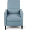 Christopher Knight Home Alexis Contemporary Fabric Push Back Recliner, Light Blue, Dark Brown(Light Blue  Dark Brown)