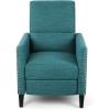 Christopher Knight Home Alexis Contemporary Fabric Push Back Recliner, Light Blue, Dark Brown(Teal  Dark Brown)