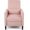 Christopher Knight Home Alexis Contemporary Fabric Push Back Recliner, Light Blush, Dark Brown
