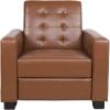 Christopher Knight Home Craigue Tufted Pushback Recliner – Faux Leather – Dark Brown/Dark Brown(Cognac Brown + Dark Brown)