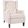 Christopher Knight Home Diana Wingback Recliner, Light Beige Tweed + Dark Brown
