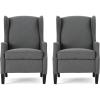 Christopher Knight Home Ellyn Fabric Recliner (Set of 2), Charcoal, Dark Brown(Charcoal  Dark Brown)