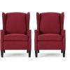 Christopher Knight Home Ellyn Fabric Recliner (Set of 2), Deep Red, Dark Brown