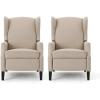 Christopher Knight Home Ellyn Fabric Recliner (Set of 2), Wheat, Dark Brown(Wheat)