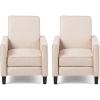 Christopher Knight Home Emmie Fabric Recliner (Set of 2), Wheat, Dark Brown(Beige  Dark Brown)