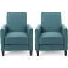 Christopher Knight Home Emmie Fabric Recliner (Set of 2), Wheat, Dark Brown(Dark Teal  Dark Brown)