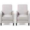 Christopher Knight Home Emmie Fabric Recliner (Set of 2), Wheat, Dark Brown(Light Gray  Dark Brown)