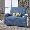 Christopher Knight Home GDFStudio Christopher Knight Home Calliope Buttoned Fabric Reclining Loveseat, Muted Blue / Black