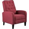 Christopher Knight Home GDFStudio Christopher Knight Home Nievis Tufted Fabric Recliner, Deep Red / Dark Brown