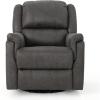 Christopher Knight Home GDFStudio Jemma Tufted Slate Microfiber Swivel Gliding Recliner Chair(Slate / Black)