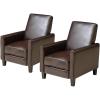 Christopher Knight Home Marshal Contemporary Bonded Leather Recliner (Set of 2), Brown and Dark Brown