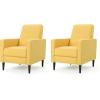 Christopher Knight Home Mervynn Mid-Century Modern Fabric Recliners, 2-Pcs Set, Muted Yellow / Dark Espresso(Muted Yellow)