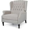 Christopher Knight Home Salome Push Back Recliner, Light Gray, Dark Brown(Light Gray  Dark Brown)