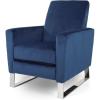 GDFStudio Christopher Knight Home Arvin Push Back High Leg Recliner, Cobalt, Silver
