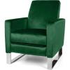 GDFStudio Christopher Knight Home Arvin Push Back High Leg Recliner, Emerald, Silver