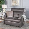 GDFStudio Christopher Knight Home Halima Microfiber 2-Seater Recliner, Slate(Slate)