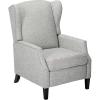 GDFStudio Weyland Wingback Traditional Fabric Recliner (Deep Red) 33.25D x 26.5W x 40H in(Light Grey Tweed)