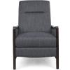 Veatch Pushback Recliner – Navy Blue/Dark Walnut(Charcoal + Dark Walnut)