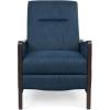Veatch Pushback Recliner – Navy Blue/Dark Walnut(Navy Blue + Dark Walnut)