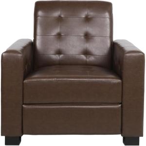 Christopher Knight Home Craigue Tufted Pushback Recliner – Faux Leather – Dark Brown/Dark Brown(Dark Brown)