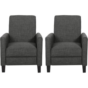Christopher Knight Home Emmie Fabric Recliner (Set of 2), Wheat, Dark Brown(Moss Gray  Dark Brown)