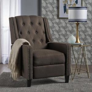 Christopher Knight Home Izidro Traditional Fabric Recliner, Coffee / Dark Brown