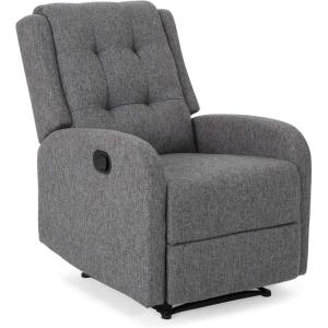 GDFStudio Christopher Knight Home Smith Traditional Recliner, Charcoal Tweed + Black(Charcoal Tweed)