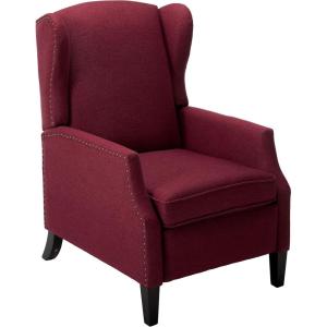 GDFStudio Weyland Wingback Traditional Fabric Recliner (Deep Red) 33.25D x 26.5W x 40H in(Deep Red)