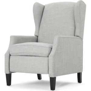 GDFStudio Weyland Wingback Traditional Fabric Recliner (Deep Red) 33.25D x 26.5W x 40H in(Taupe Tweed)