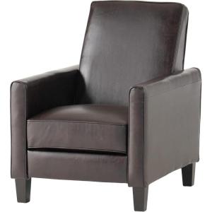 Lucas Leather Recliner Club Chair, Brown(Brown Leather)