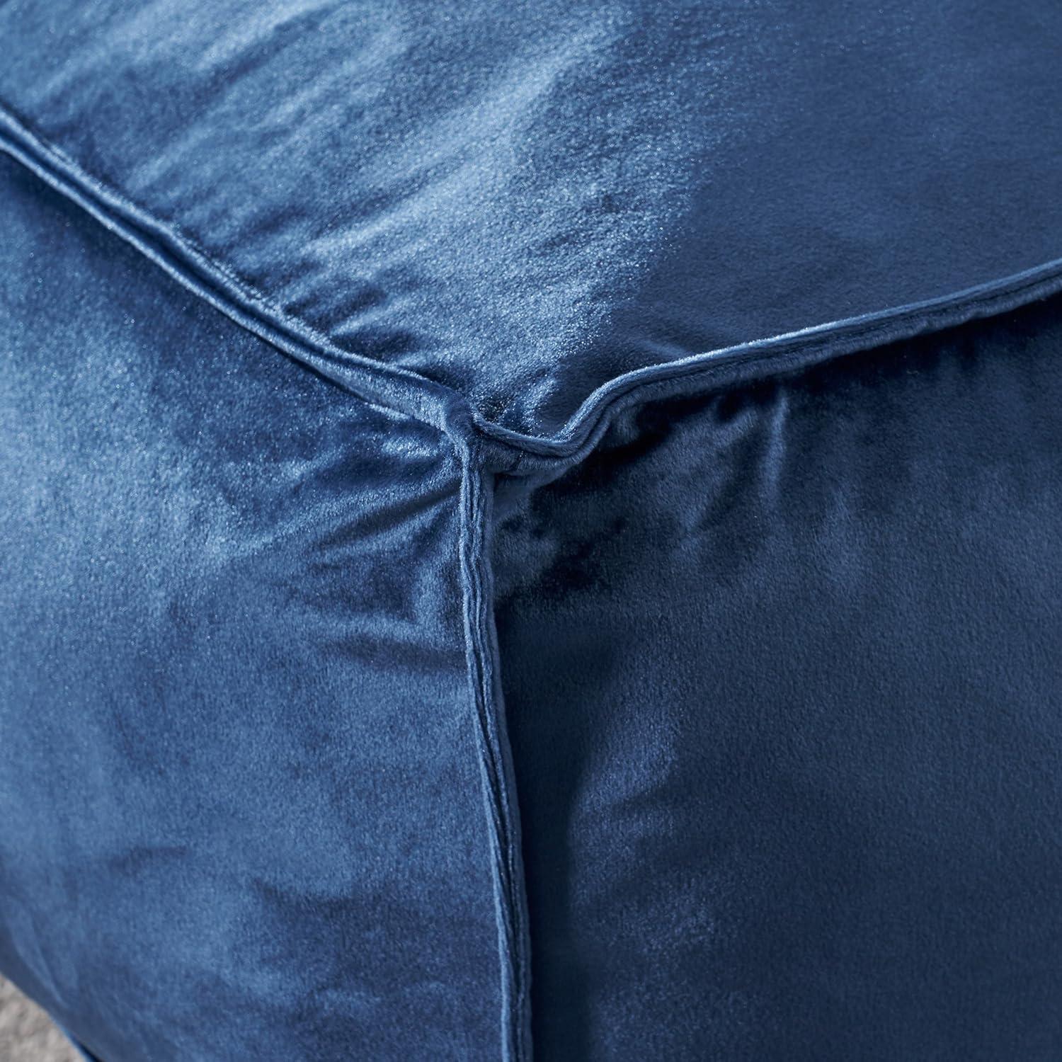 image:imageChristopher Knight Home Cytheria Smoke Velvet Square Bean Bag OttomanCobalt