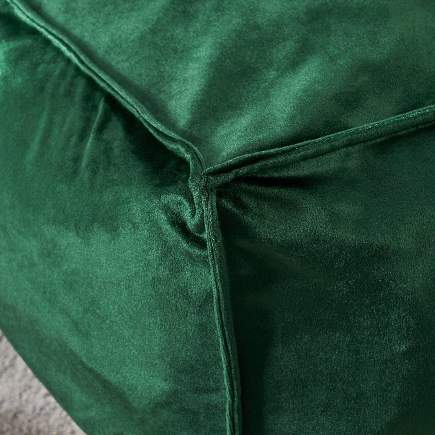 image:imageChristopher Knight Home Cytheria Smoke Velvet Square Bean Bag OttomanEmerald