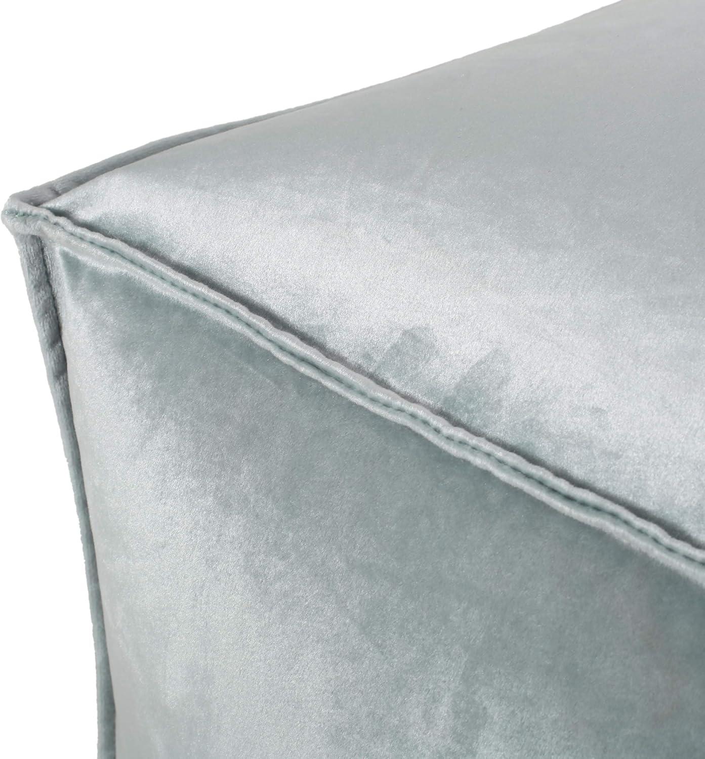 image:imageChristopher Knight Home Cytheria Smoke Velvet Square Bean Bag OttomanSeafoam Blue
