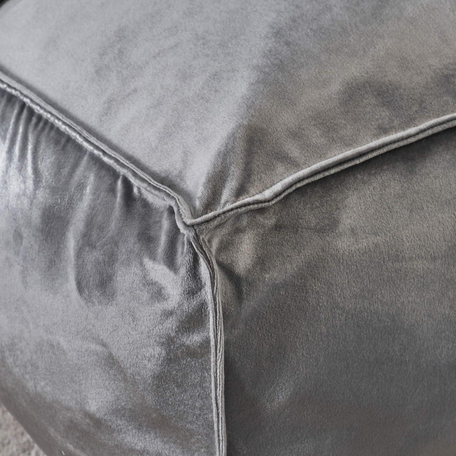 image:imageChristopher Knight Home Cytheria Smoke Velvet Square Bean Bag OttomanSmoke