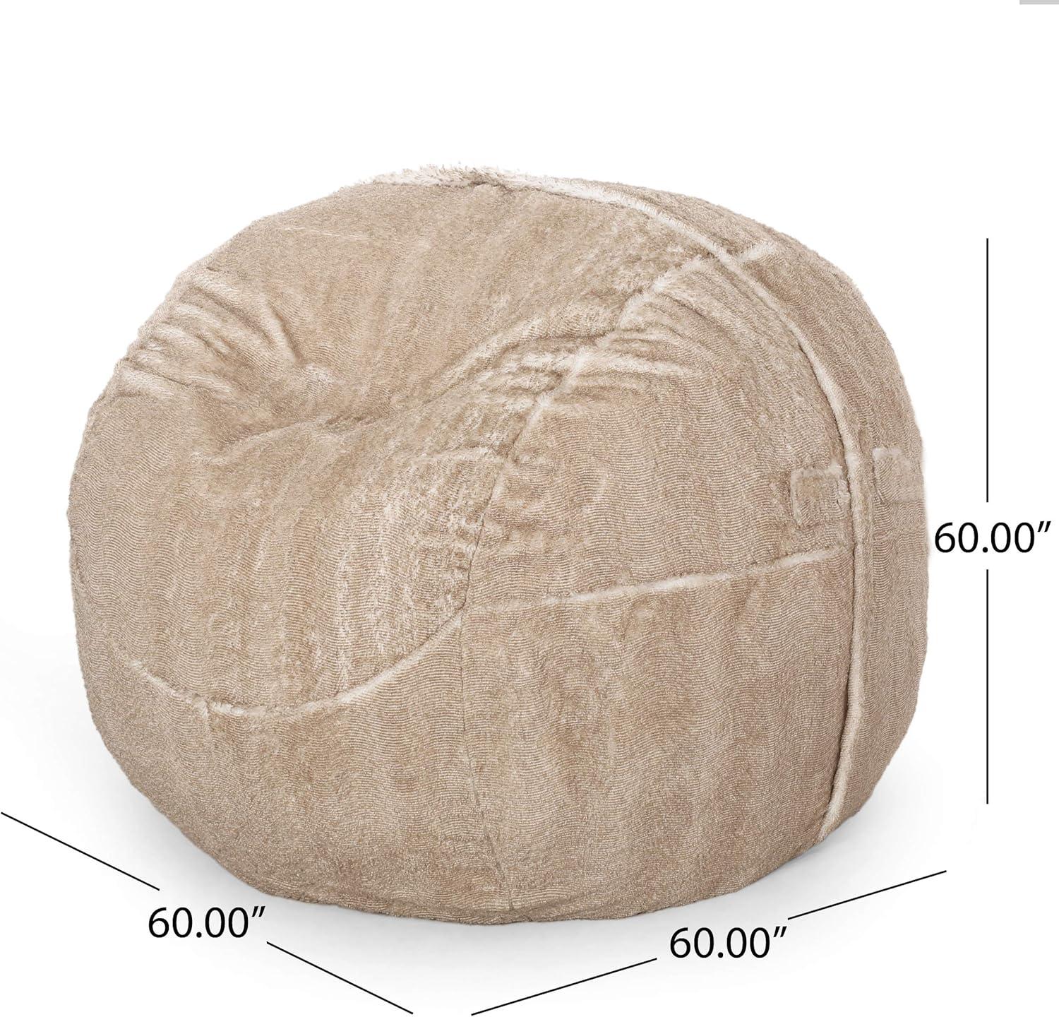 image:imageChristopher Knight Home Greyrock 5 Foot Winter Bean Bag BrownBeigeSnow White Beige