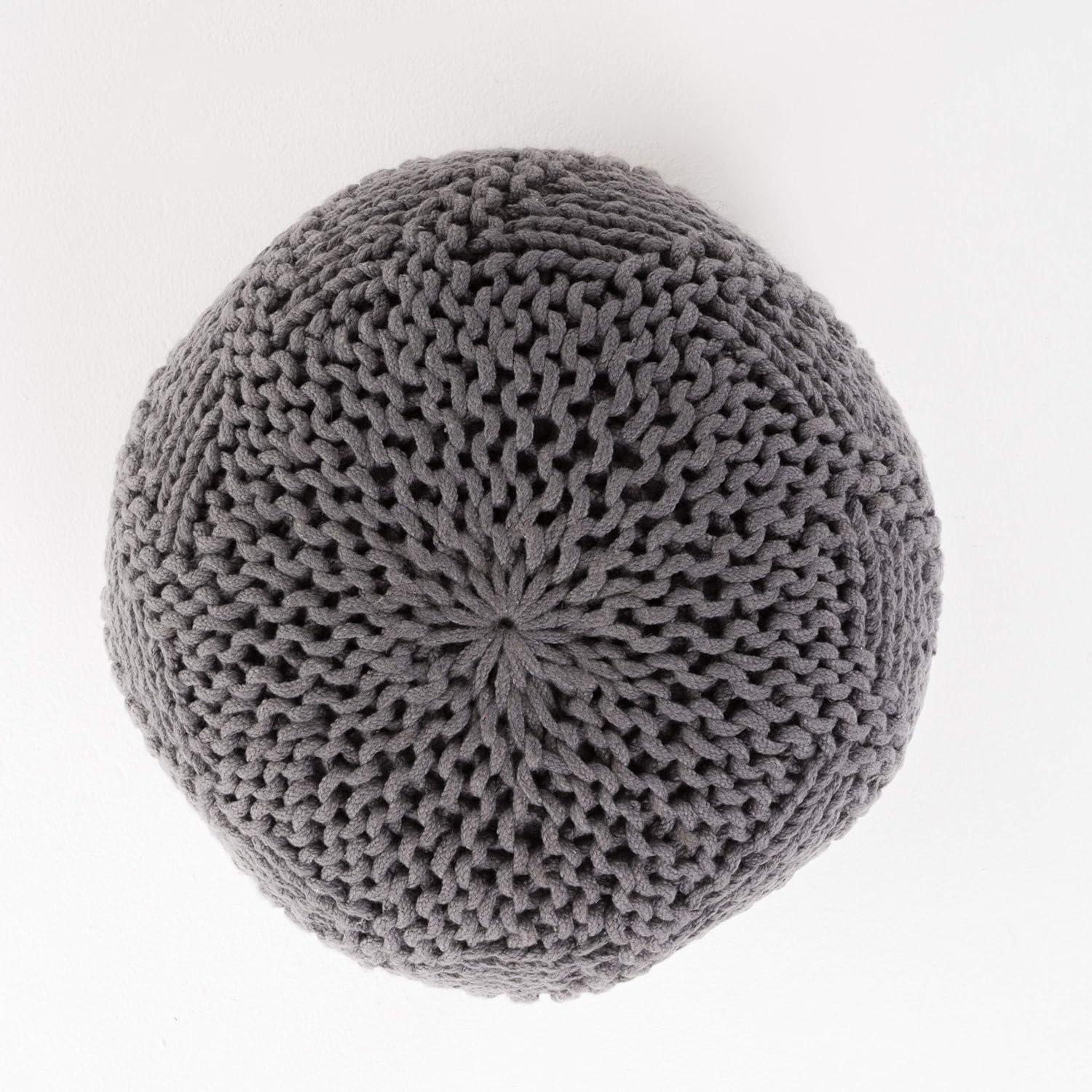 image:imageChristopher Knight Home Hazel Indoor Outdoor Fabric Weave Pouf Dark Grey Small