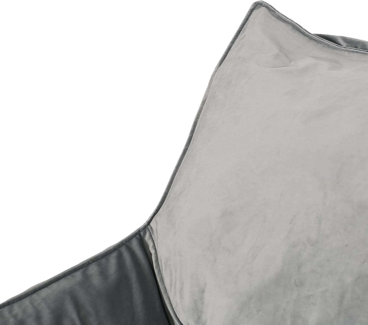 image:imageChristopher Knight Home Loubar Bean Bag Chair with Armrests Velveteen BlackGrey
