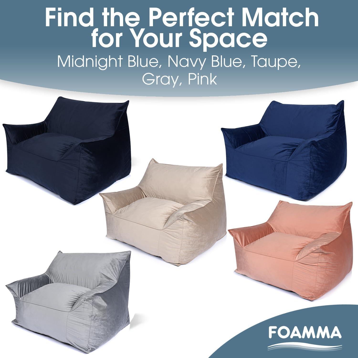 image:imageChristopher Knight Home Loubar Bean Bag Chair with Armrests Velveteen BlackGrey